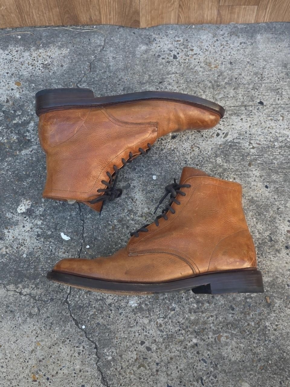 Frye Mens Brown Leather Lace Up Boots Size 12